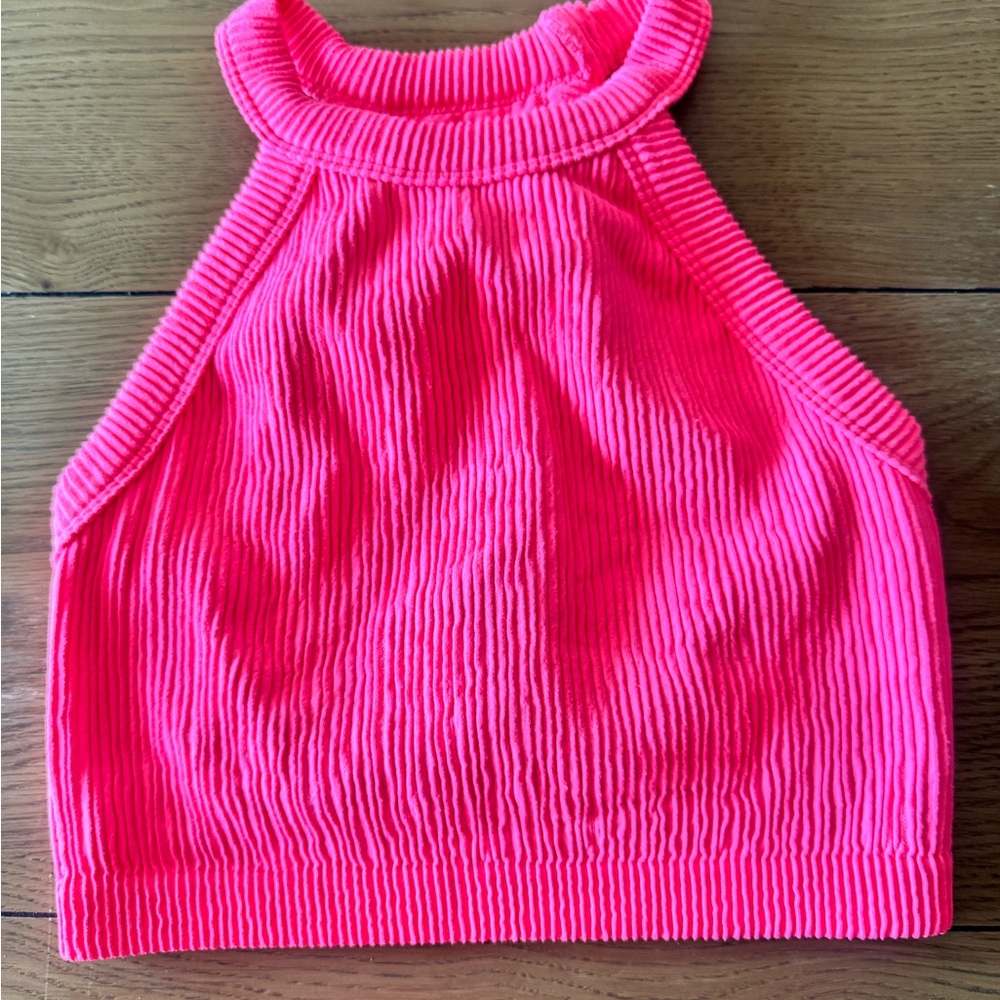 Aerie Bright Pink Ribbed Top
